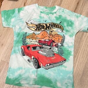 Hot Wheels Kids Tie-Dye T-Shirt - Red and Green